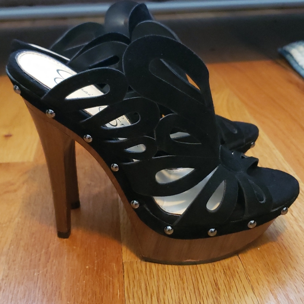 Jessica Simpson Peep-toe open back heels